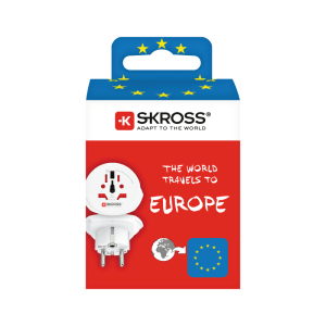 Bild på reseadapter för utländska kontakter i Sverige